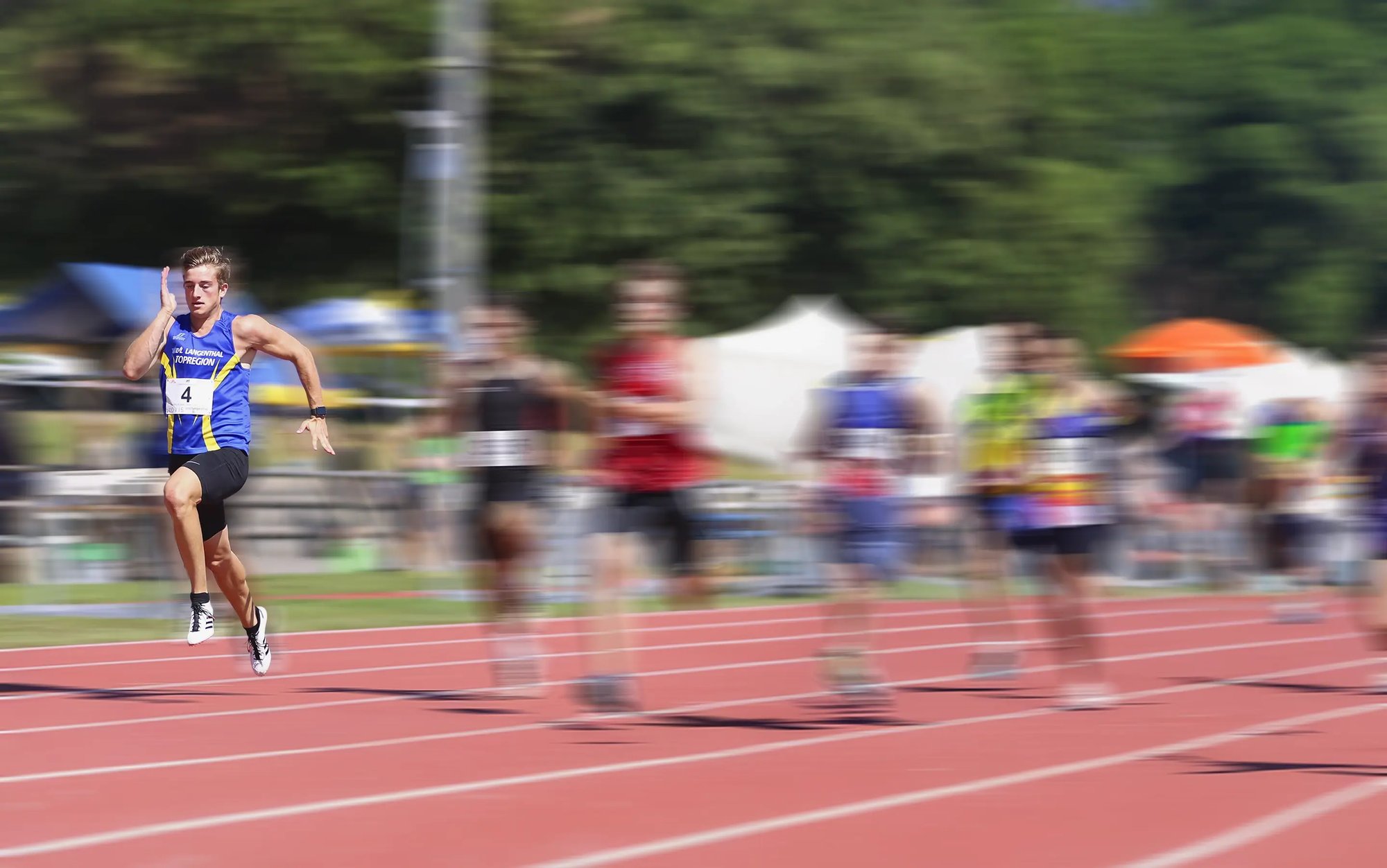 Sprinter des LV Langenthals während eines Wettkampfs